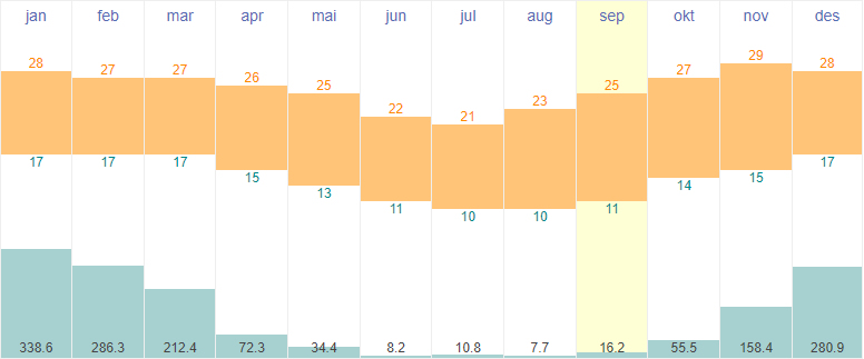 Average Temperatures and Rainfall in Antananarivo, Madagascar